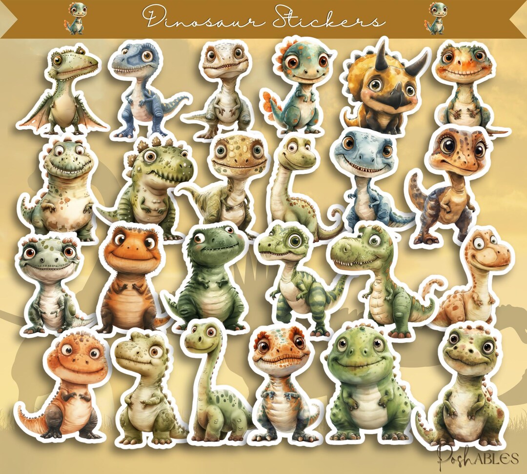 Dinosaur Time Rover Sticker DINOSAUR Stickers | T-REX Vinyl Stickers | Cute Dinosaur Stickers ...