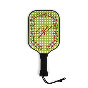 "Personalisiertes Pickleball Kit ""Gingham Tomato Print"" mit Monogramm für Mädchen zum Junggesellinnenabschied"