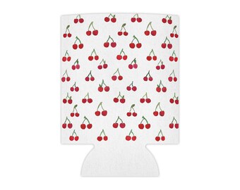 Watercolor Cherry Can Cooler (Standard Can Size)