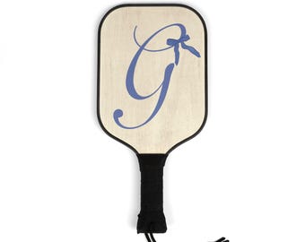 Preppy Pickleball Kit with Monogram and Coquette-ish bow for Girls Gone Mild Bachelorette Party