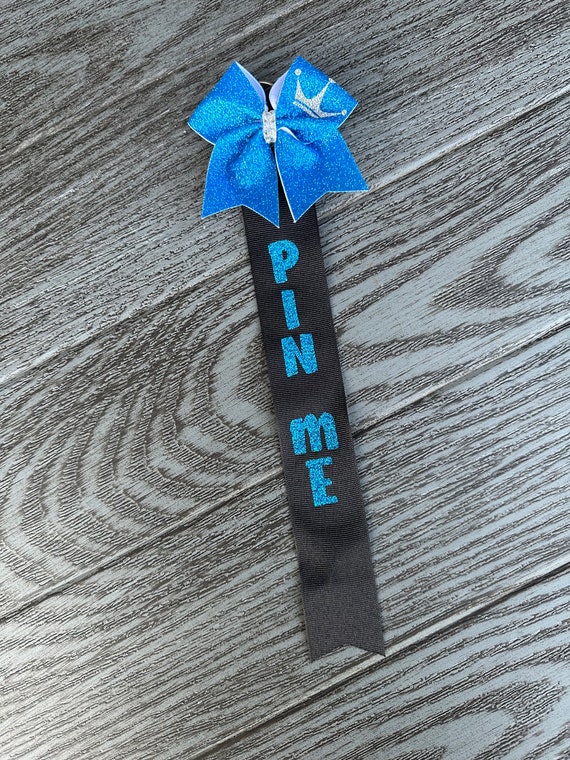 Pin Me Ribbon, Cheerleader Gifts, All Star Cheer, Bookbag Accessory, Blue  Glitter Pin Me, Rec Cheer Ribbon, Cheerleader Gifts 