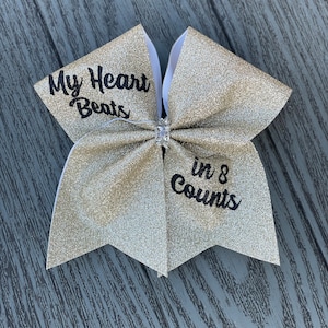 Gold Glitter Cheer Bow, Personalized Cheer Bow, Sideline Cheer, Highschool Cheer Bow, Game Day, Custom Cheerleader Gift