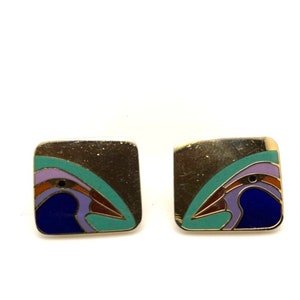 Vintage Laurel Burch Signed Tori Mon Bird Earrings