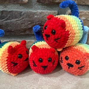 Pride Edition Rainbow Crochet Cat Plushie
