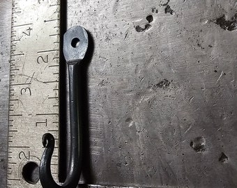 Wall Hook | Blacksmith Hand Forged | Medium Sized Iron J Hook | Decorative | Hand Forged | Bag Hook | Towel Hook | Pan Hook