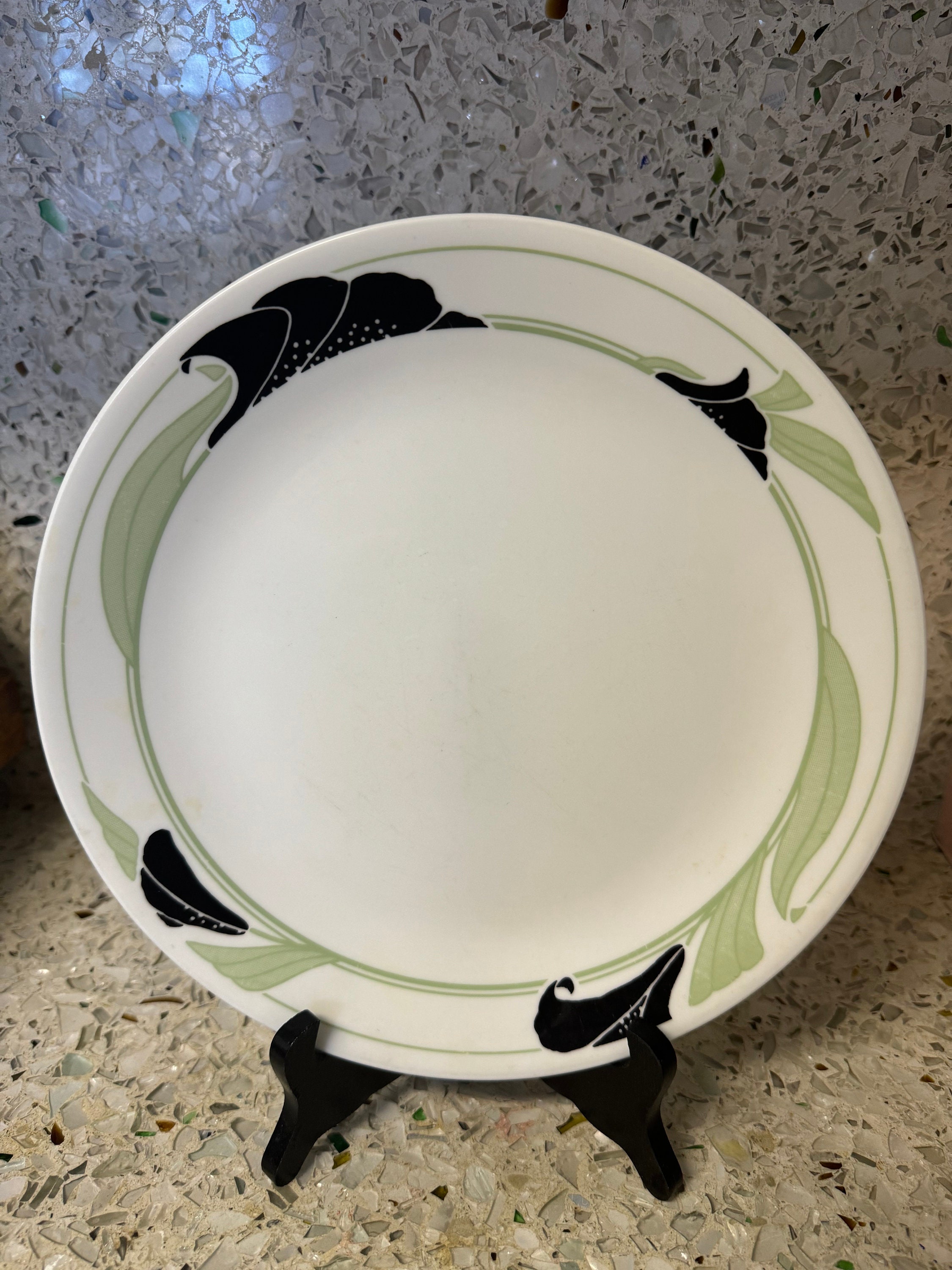 Set of 4 Corelle by Corningware Dinner Plates in Black Orchid Pattern ...