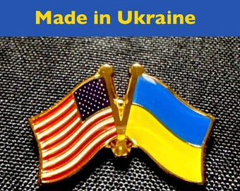 Handmade US Ukraine Flag Pin – Made in Ukraine