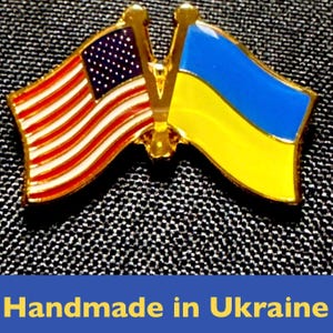US Ukraine Flag Pin - MADE in UKRAINE - Ukrainian American Lapel Pin - usa ua pin