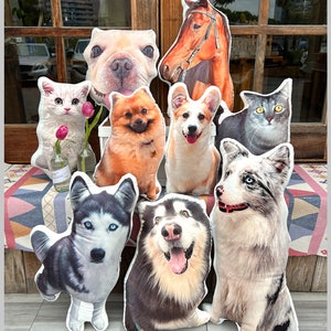 Oreiller personnalisé pour animal de compagnie, Oreiller personnalisé, Grand oreiller pour animal de compagnie, Coussin personnalisé, Cadeau commémoratif pour animal de compagnie, Oreiller pour chien et chat, Coussin pour portrait d'animal de compagnie