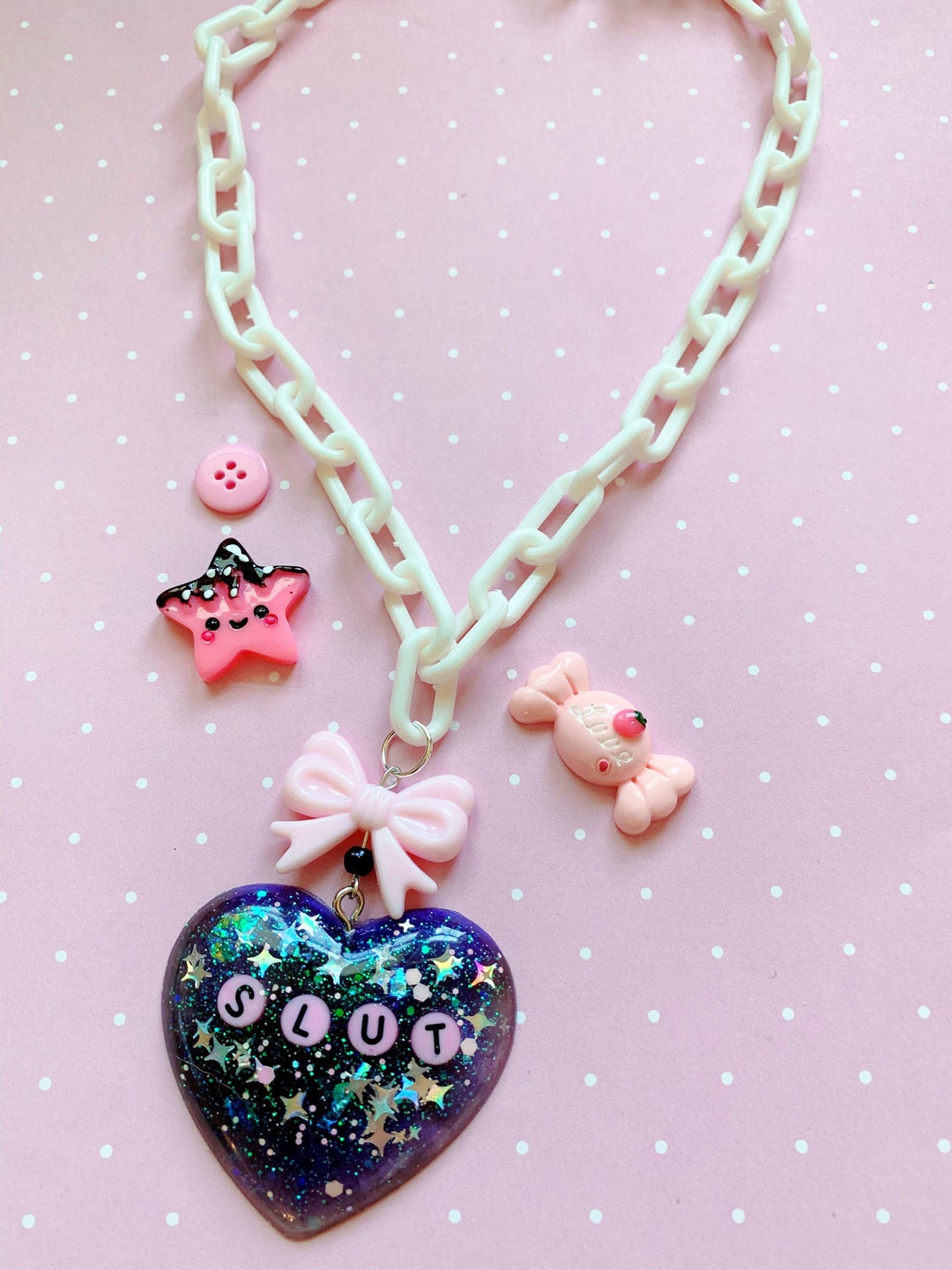 Pastel Goth Slut Necklace Etsy