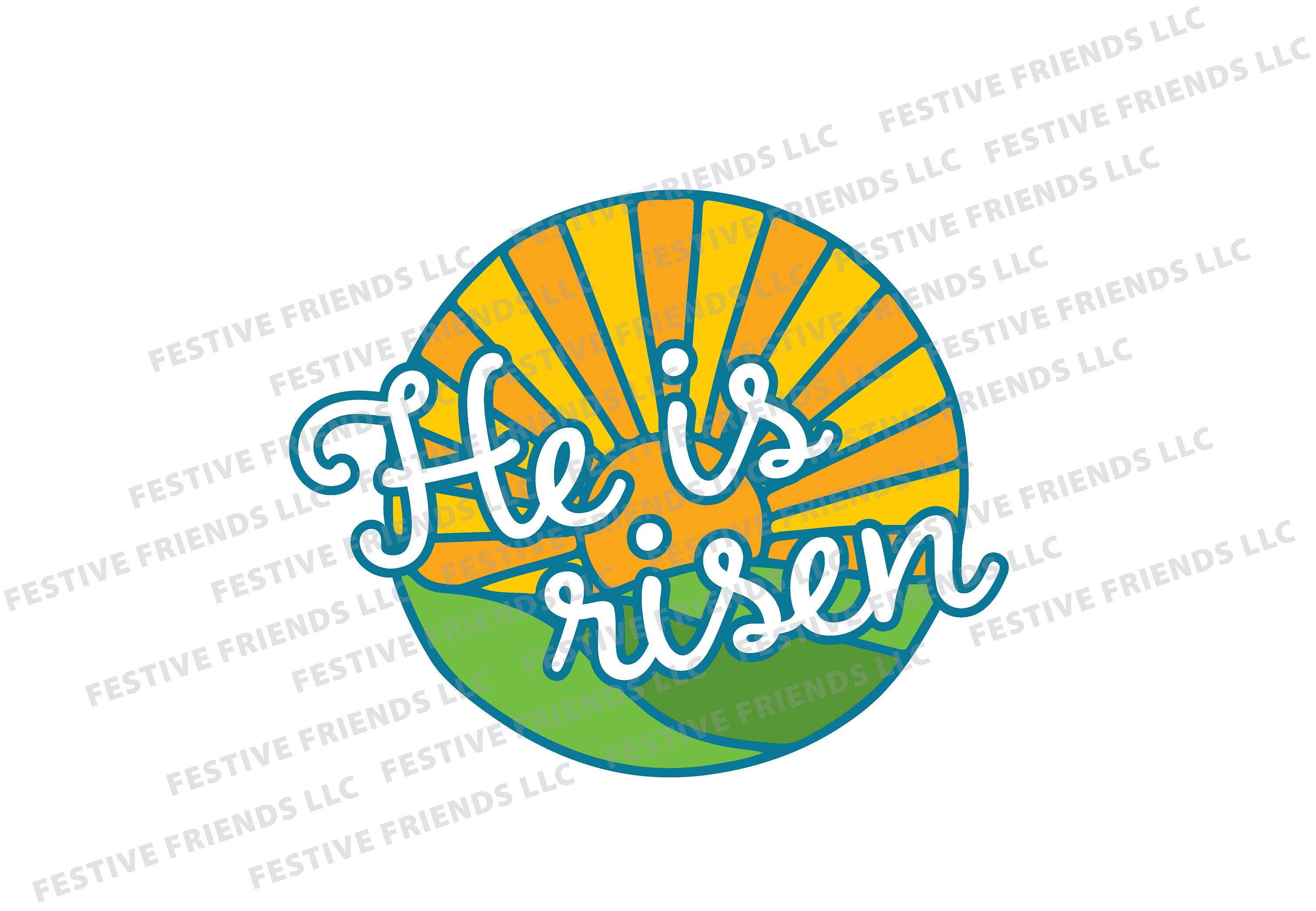 He is Risen Sunrise Circle With Script - Digital Download (svg, Png ...