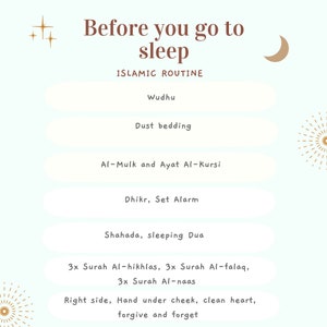 Before you go to sleep, Islamic sleeping routine, Muslim bedtime routine, Bedtime routine, Prophets teachings, Sunnah before sleeping