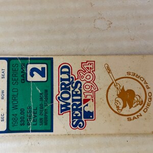 World Series game 2 1984 unused ticket for Murphy Stadium