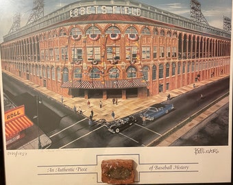 Ebbets Field Dodger Stadium Brick and Article - Etsy