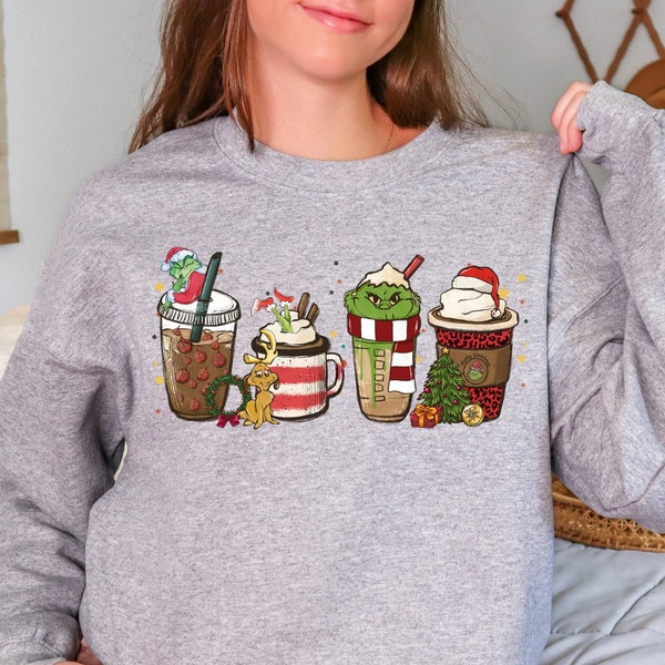 Grinch Christmas Funny Coffee lover Sweatshirt, Grinchmas Sweatshirts, Grinch Grinch Xmas Christmas Grinch family Hoodie , Christmas Shirt