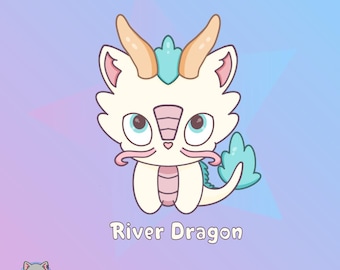 Pegatina del dragón del río