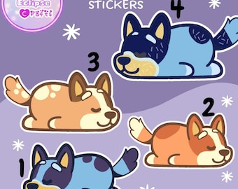 Pegatinas de perros azules