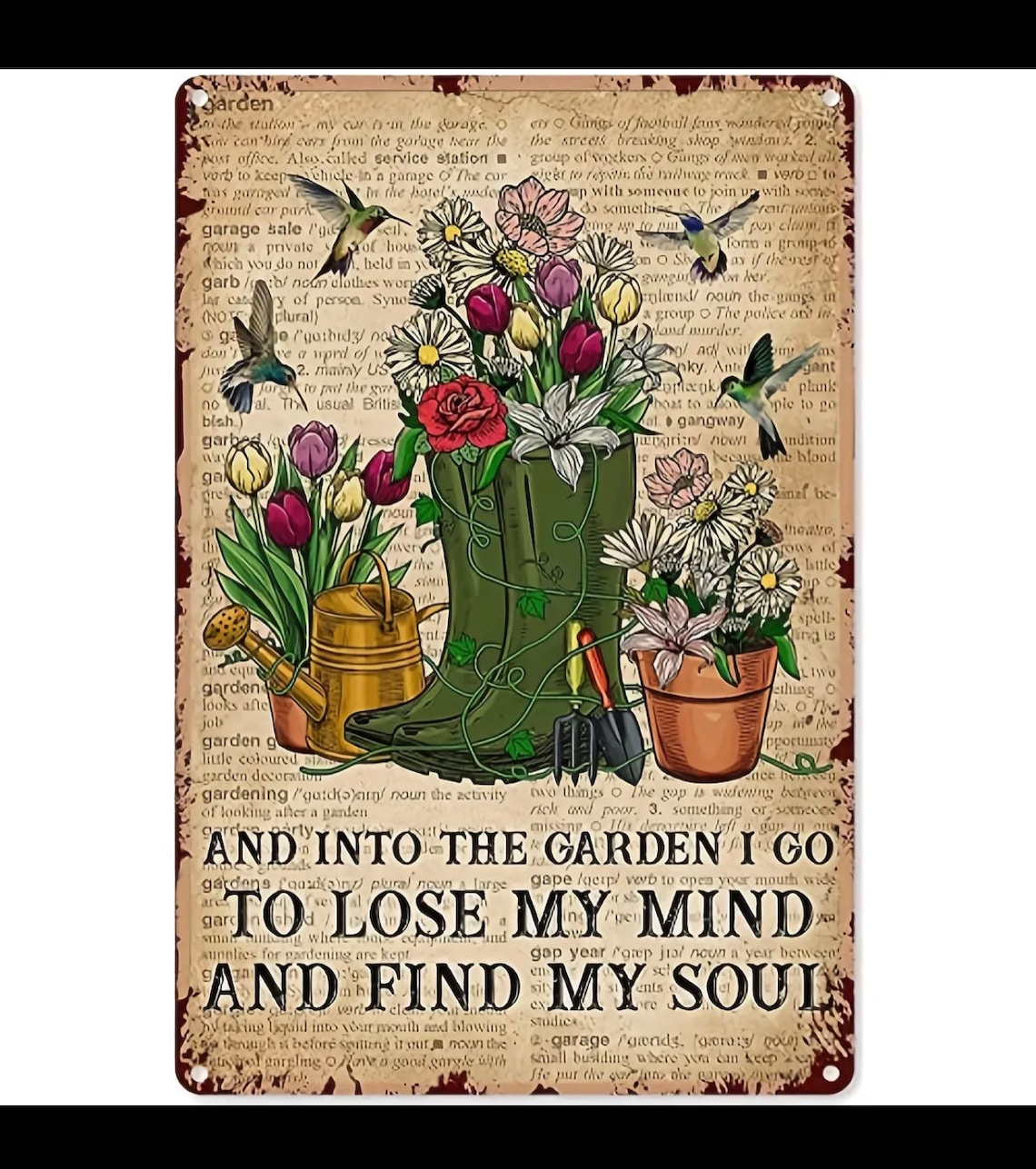 Vintage Wall Decor Metal Tin Sign-It's A Good Day to Read A Book Garden main image 1