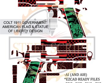 Colt 1911 Government Theme fiber lase engraving