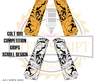 Colt 1911 grips scroll design
