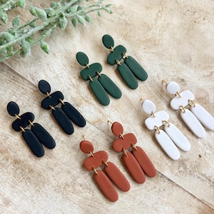Handgemachte Ohrringe aus Ton, Polymer Clay Ohrringe, Statement Schmuck, Geschenke für Sie, Polymer Clay Ohrringe, gestapelt