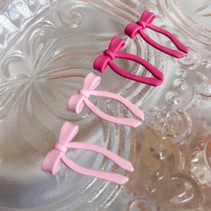 Pink Bow Studs | Polymer Clay Earrings