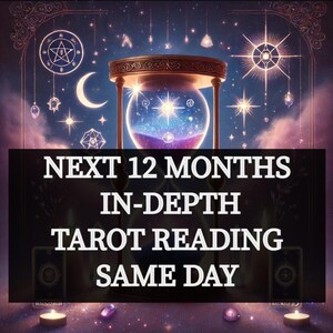 Lectura de tarot detallada de 12 meses / Resumen anual detallado de 48 cartas / Lectura psíquica el mismo día / Pronóstico preciso del tarot para el año