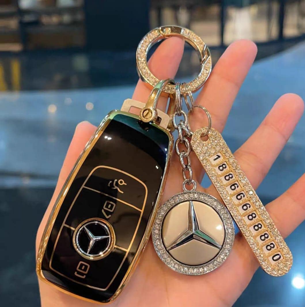 Metal Keychain Mercedes Benz Swarovski Crystal Keychain Mercedes
