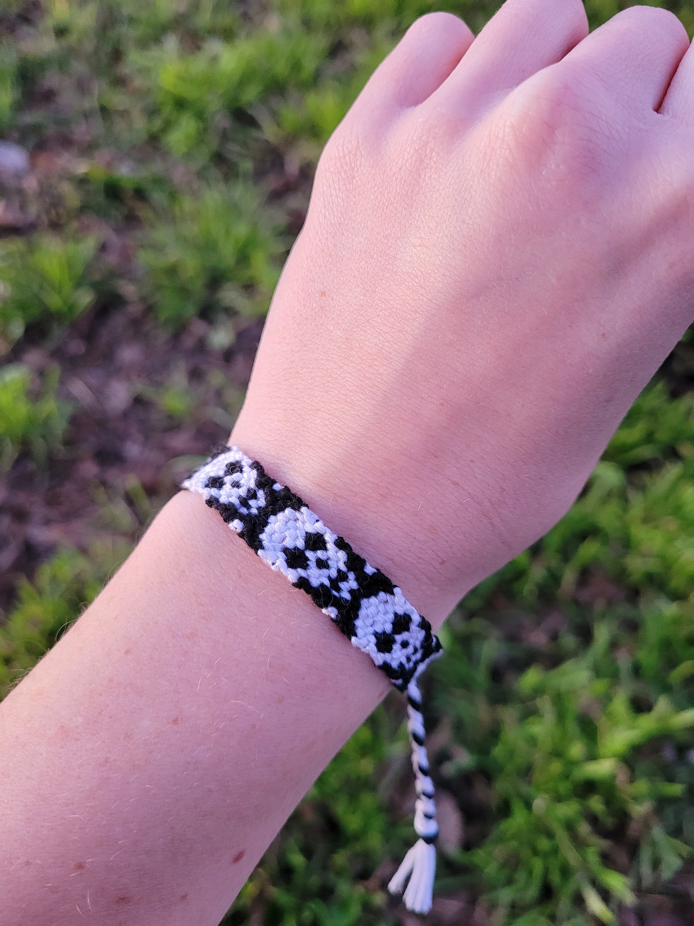 Skull Friendship Bracelet Skull Knotted Friendship Bracelet Etsy
