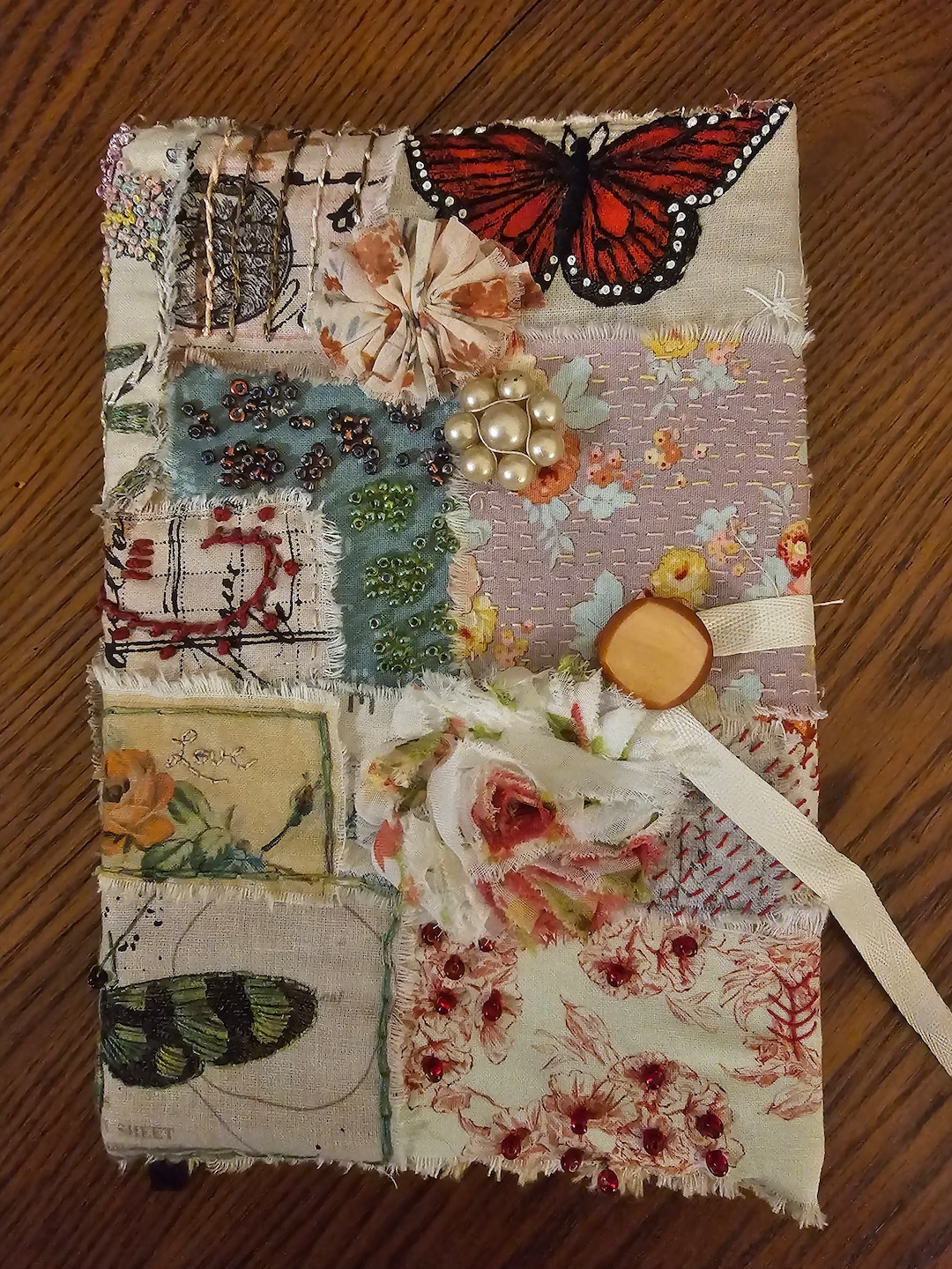 Handmade Slow Stitch Journal Cover With Journal Etsy