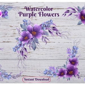 Aquarell Lila Blumen Clipart png