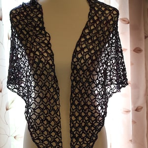 Handmade crochet lacy shawl shawlette