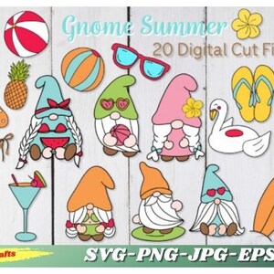 Gnome svg Summer Beach Gift Fun svg,