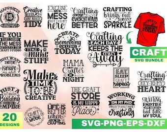 Crafting Quotes SVG Bundle, T-Shirt Designs (Digital Download)