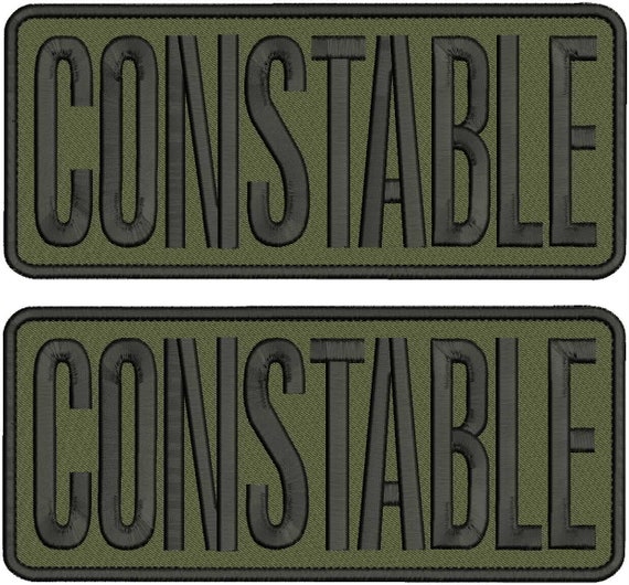 Constable 2 Embroidery Patches 10x4 Hook Velcro Ranger Etsy