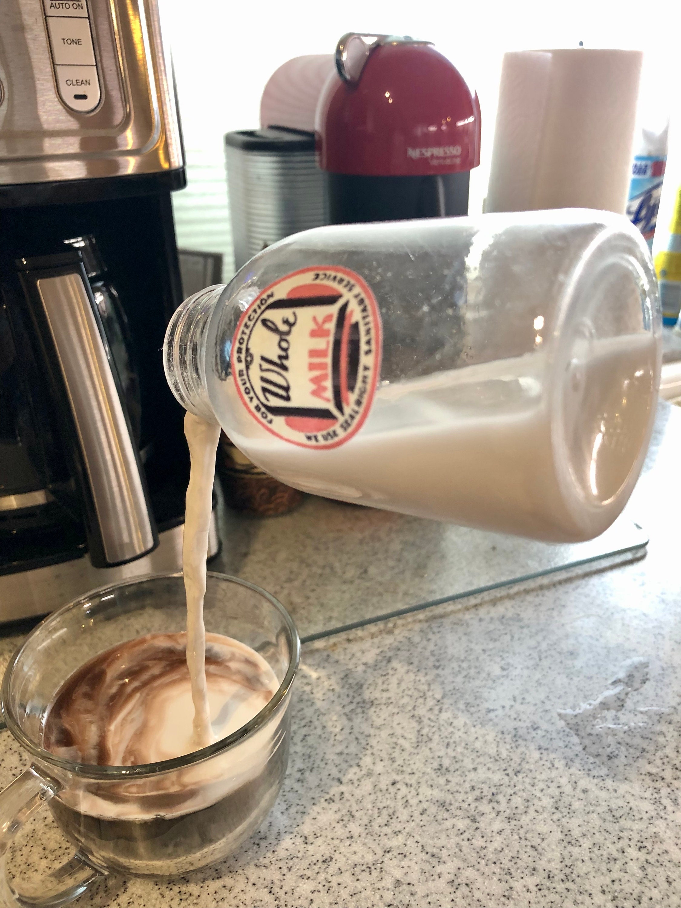 Coffee Lovers Floating Creamer Pouring Sculpture Etsy