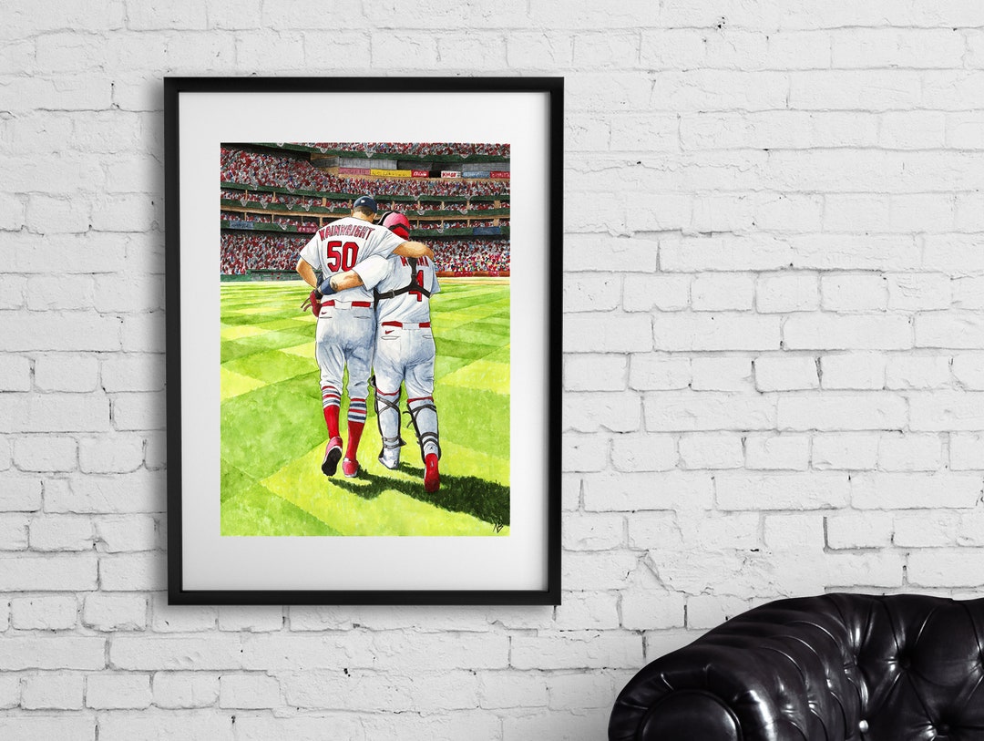 Wainwright & Molina Busch Stadium – Watercolor Print, St. Louis ...