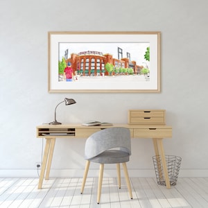 Watercolor print: Busch Stadium before a St. Louis Cardinals game "Busch Stadium"