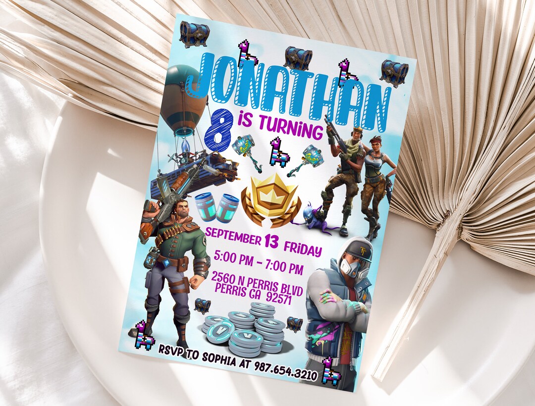 Editable Fortnight Birthday Invitation Template Printable - Etsy