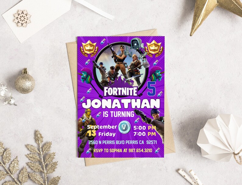 Editable Fortnight Birthday Invitation Template Printable - Etsy