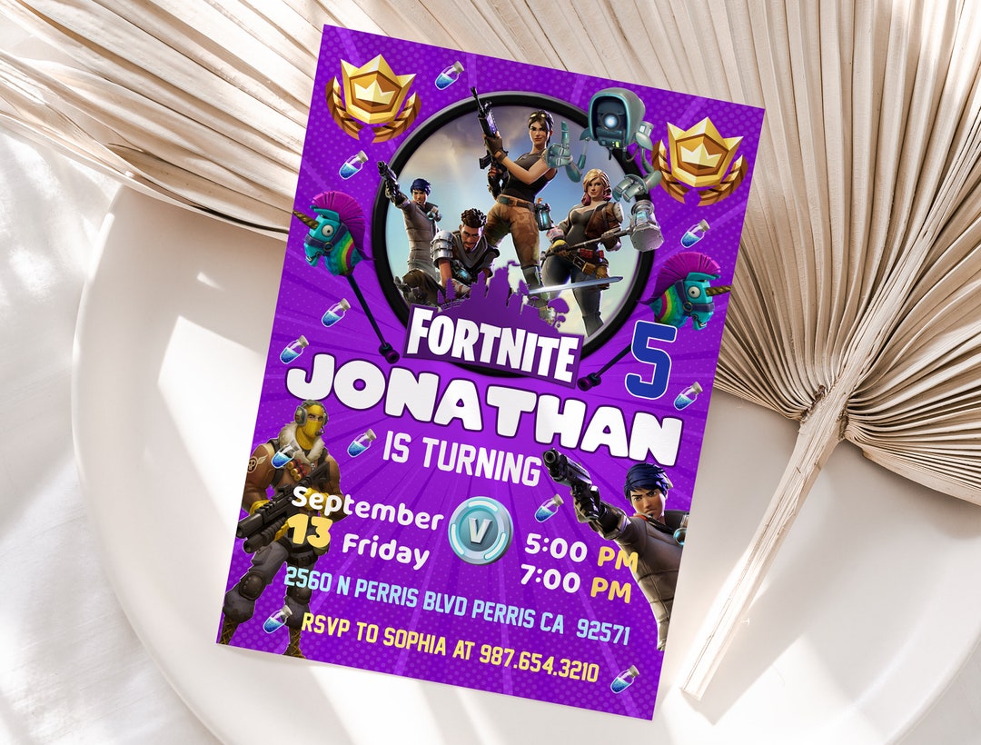 Editable Fortnight Birthday Invitation Template Printable - Etsy