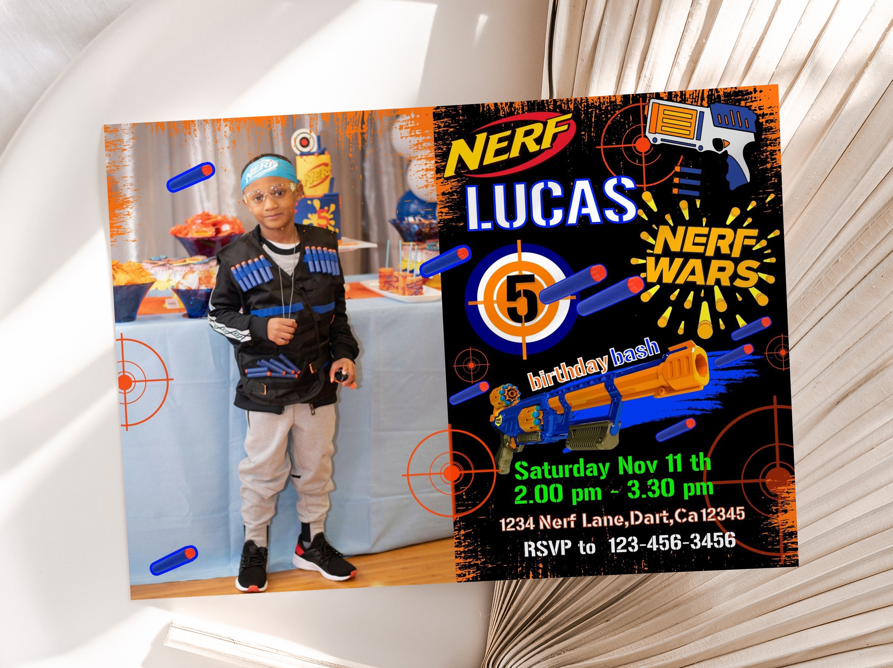 Nerf War Invitation Etsy