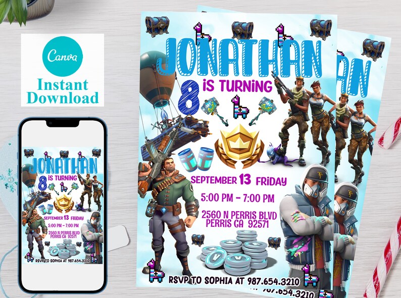 Editable Fortnight Birthday Invitation Template Printable - Etsy