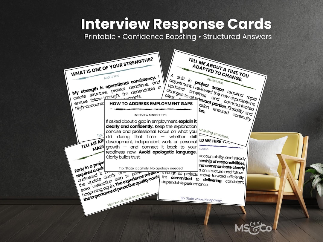 Interview Response Cards - Etsy