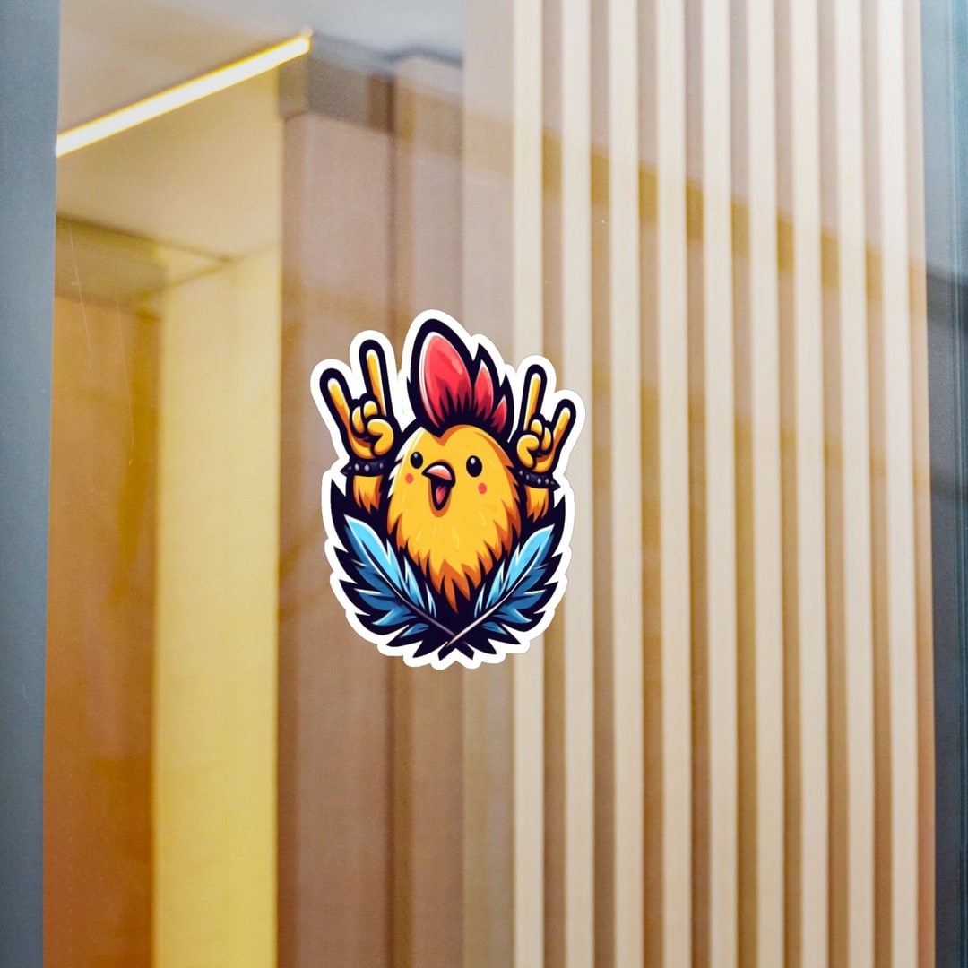 Punk Rock Chicken Waterproof Sticker - Etsy