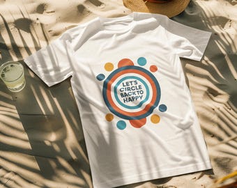 Graphic T Shirt, Retro Circles Design, Office Humor Tee, Unisex Vintage Style
