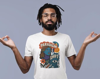 Paradigm Shift Graphic T-Shirt, Retro Psychedelic Pop Art Tee, Unisex Vintage Style