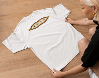 Surreal Zipper Eyes Graphic T Shirt, Retro Unisex Crewneck Tee, Weird Art Shirt