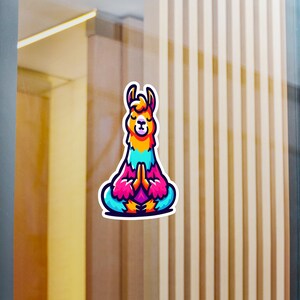 Llama Meditate Waterproof Sticker