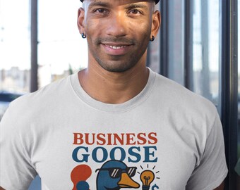 Business Goose T-Shirt, Cartoon Suit Duck, Office Humor Meme Top